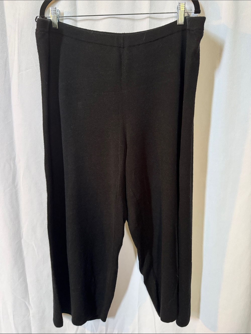Eileen Fisher Black Knit Pull-On Track Pants